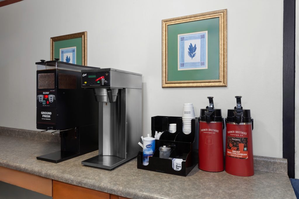 Lobby coffee counter at Travelodge by Wyndham Milwaukee